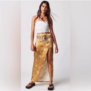 NWOT Free People Serena Slim Golden Hour Skirt 2